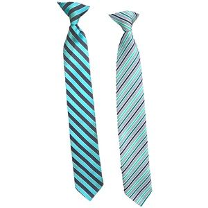 Set of 2 Boys Clip On Ties